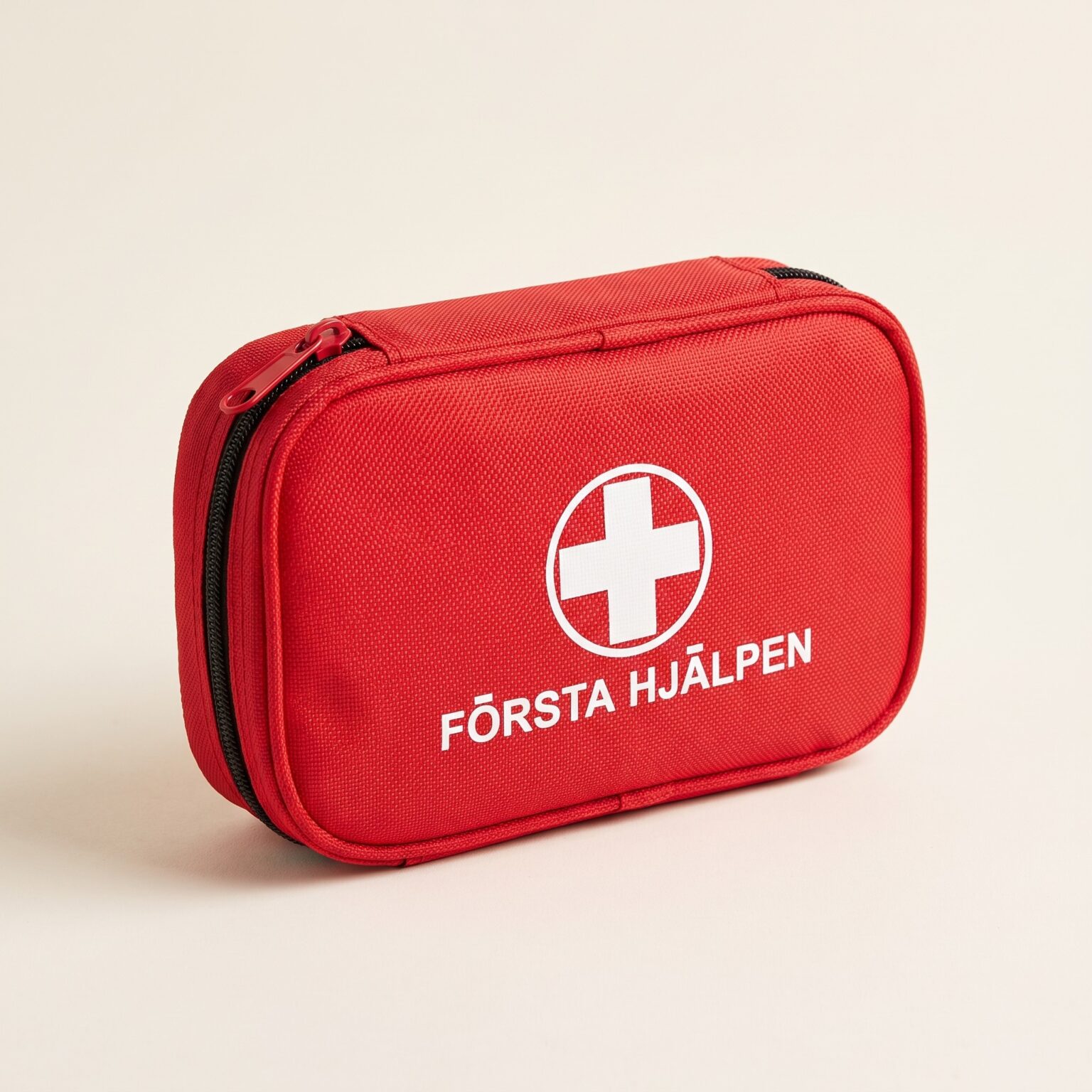 Första hjälpen-kit i röd väska
