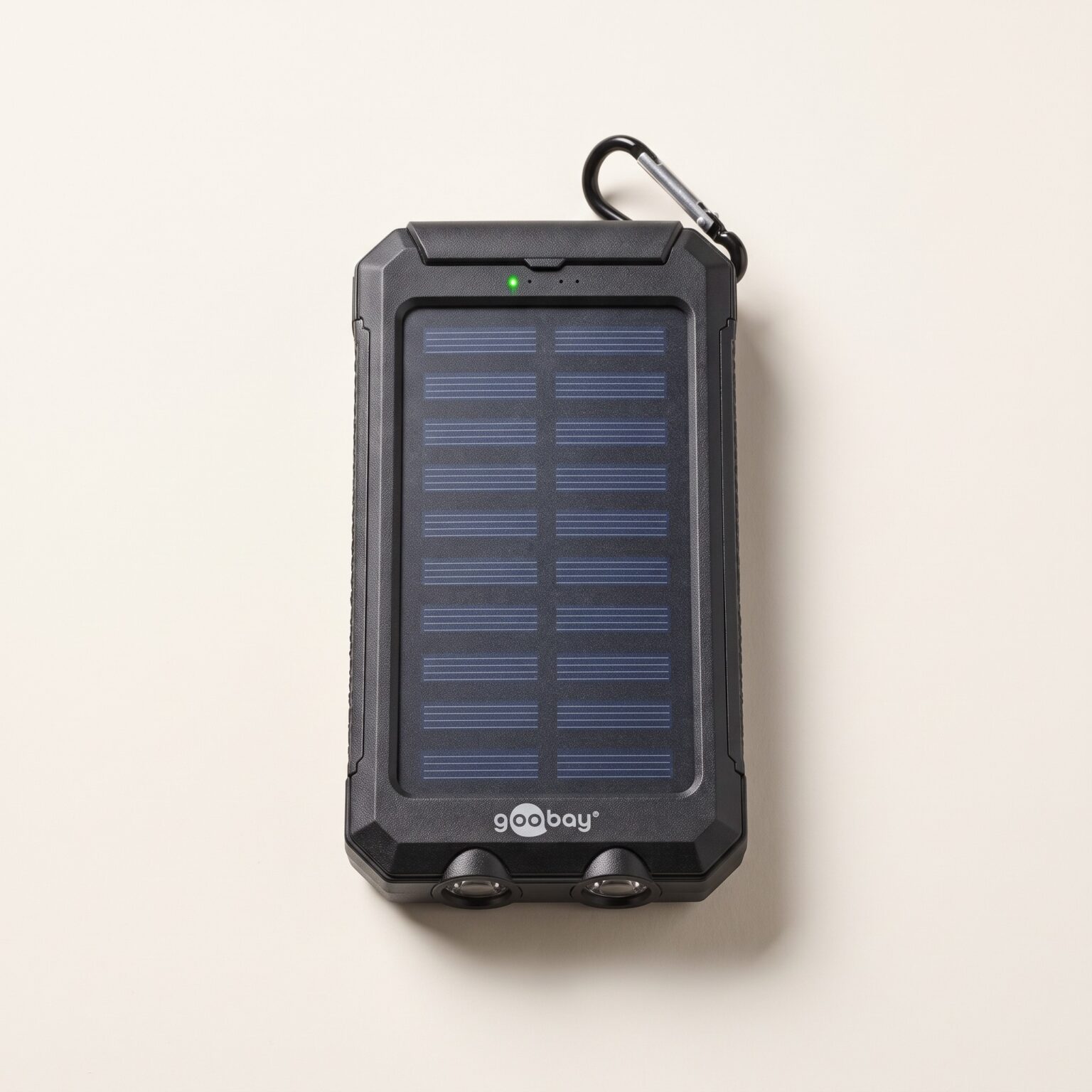 Solcellspowerbank 8 000 mAh, svart